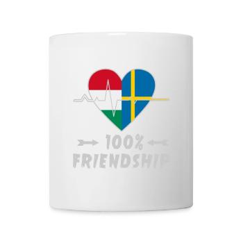 Ungarn und Schweden 100% Freundschaft - Tasse - Weiß - Vorne