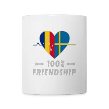 Romania and Sweden 100% friendship - Mug - white - Front