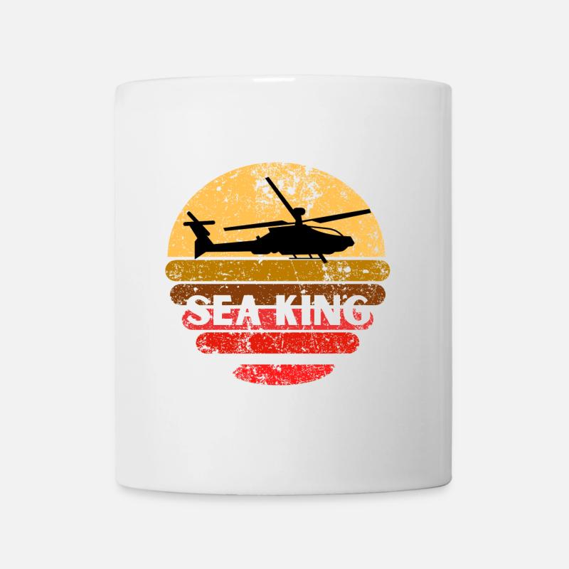 Sea King Sunset Helicopter - Mug - white