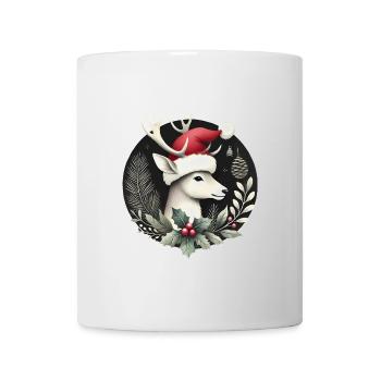 Festlicher Hirsch mit Nikolaushutkranz - Tasse - Weiß - Vorne