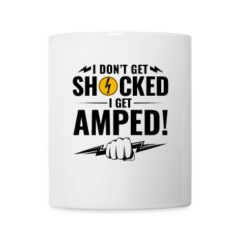 Lineman Amped Shock Humour Brave Voltage Work - Mug blanc - blanc - Devant