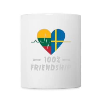 Lithuania and Sweden 100% friendship - Mug - white - Front