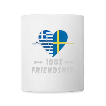 Griechenland und Schweden 100% Freundschaft - Tasse - Weiß - Vorne