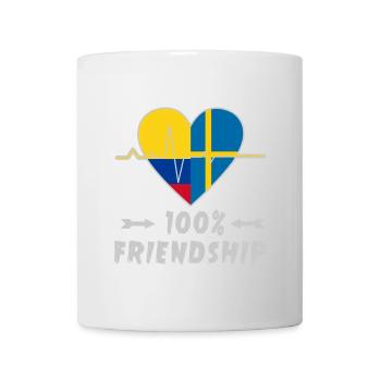 100 % amitié entre la Colombie et la Suède - Mug blanc - blanc - Devant