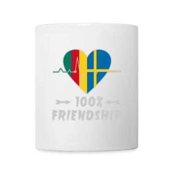 Kamerun und Schweden 100% Freundschaft - Tasse - Weiß - Vorne