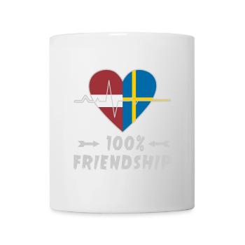 Latvia and Sweden 100% friendship - Mug - white - Front
