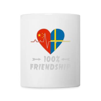 100 % amitié entre la Chine et la Suède - Mug blanc - blanc - Devant