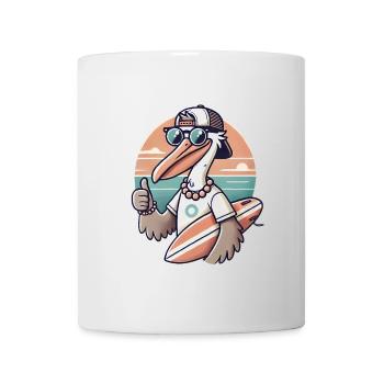 Cool Beach Pelican Cartoon Design - Mug blanc - blanc - Devant