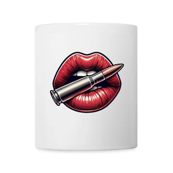 Kräftige Lippen mit Bullet-Grafikdesign - Tasse - Weiß - Vorne