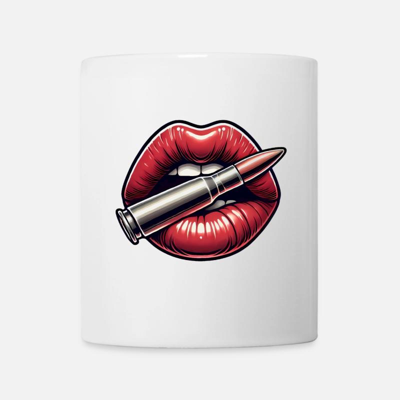 Kräftige Lippen mit Bullet-Grafikdesign - Tasse - Weiß