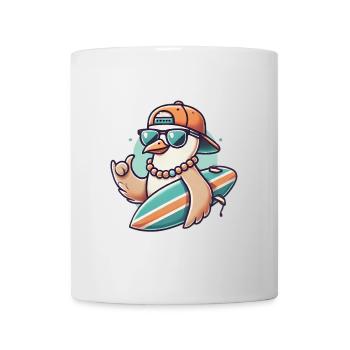 Cool Surfer Seagull Cartoon Design - Mug - white - Front