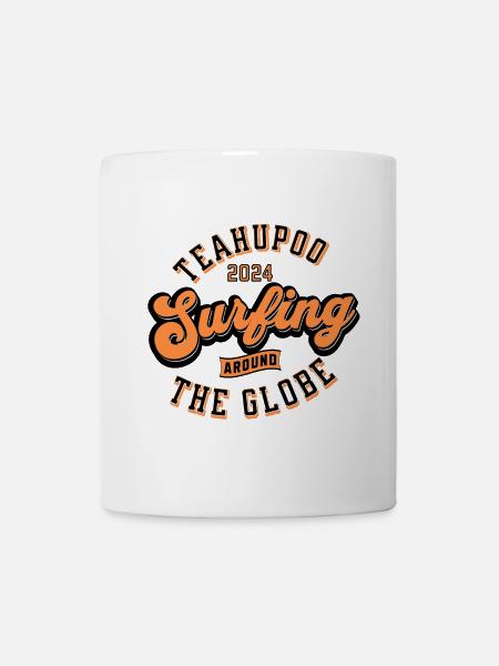Teahupoo surfing around the globe - Mug blanc - blanc