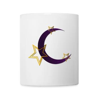 Mondsichel, Sternen outlines, Schlafzimmer Deko - Tasse - Weiß - Vorne