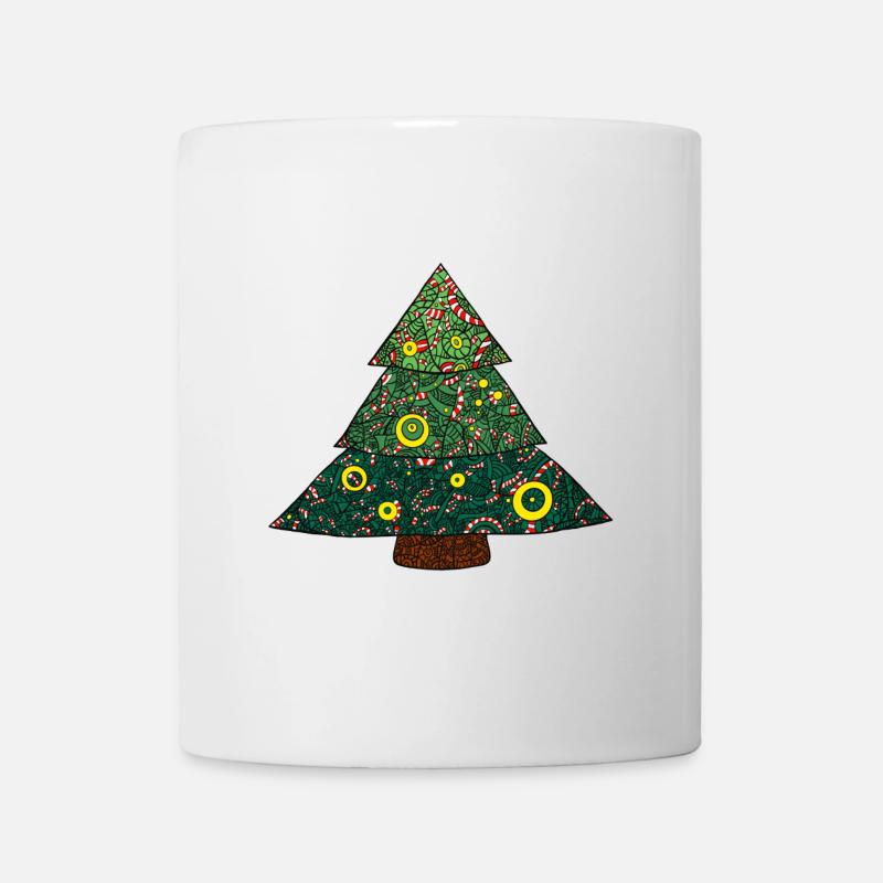 Candy Canes Christmas Tree Mandala - Mug - white