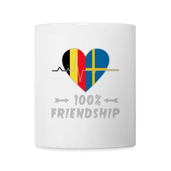 Belgien und Schweden 100% Freundschaft - Tasse - Weiß - Vorne