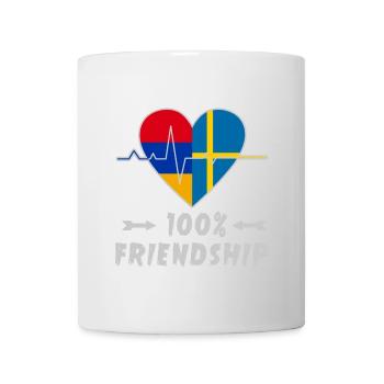 Armenien und Schweden 100% Freundschaft - Tasse - Weiß - Vorne