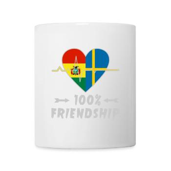 Bolivien und Schweden 100% Freundschaft - Tasse - Weiß - Vorne
