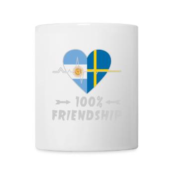 100 % amitié entre l'Argentine et la Suède - Mug blanc - blanc - Devant