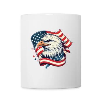 Aigle patriotique avec drapeau américain - Mug blanc - blanc - Devant