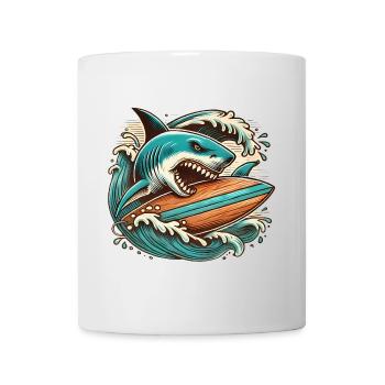 Fierce Shark Surfing Adventure - Mug - white - Front
