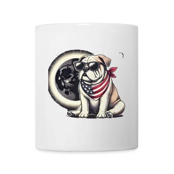 Patriotische Bulldogge Sonnenfinsternis - Tasse - Weiß - Vorne