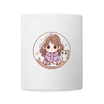 Nouvel An Zéro Fcks Fille Chat Design - Mug blanc - blanc - Devant
