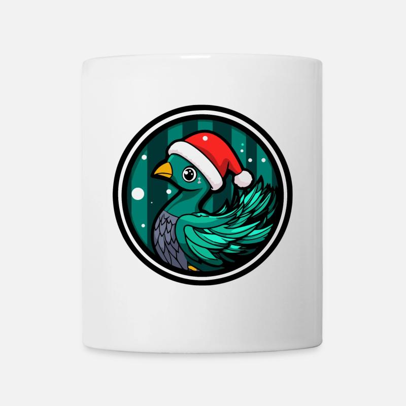 Pfau Vogel Weihnachten Tier - Tasse - Weiß