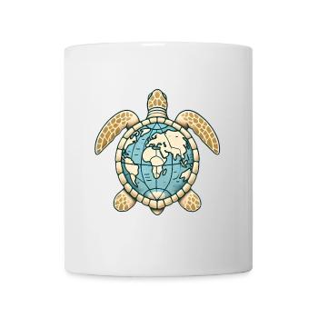 Illustration du globe de la tortue de la Terre - Mug blanc - blanc - Devant
