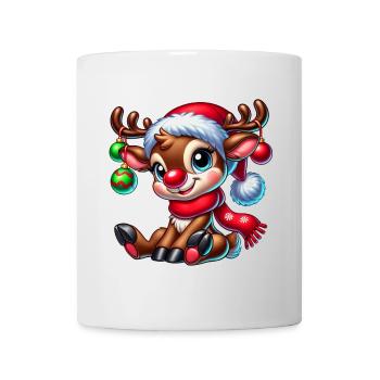 Weihnachts-Rentier - Tasse - Weiß - Vorne