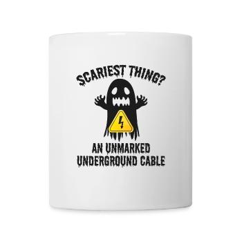 Homme de ligne Halloween Électricien effrayant Humour drôle - Mug blanc - blanc - Devant