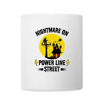 Cauchemar sur la rue Power Line – Lineman Halloween - Mug blanc - blanc - Devant