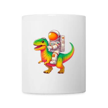Astronaut Reitt Bunt TRex - Tasse - Weiß - Vorne