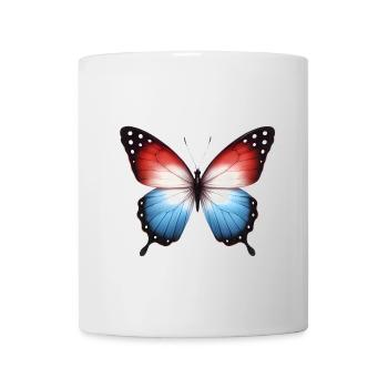 Conception du drapeau papillon patriotique - Mug blanc - blanc - Devant