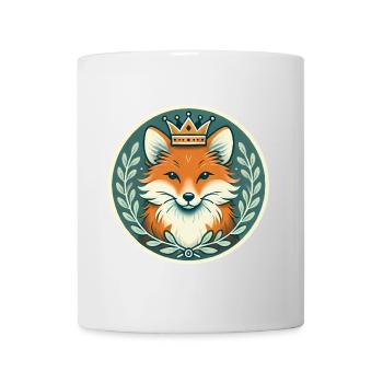 Königlicher Fuchs Abzeichen Majestätisches Tierdesign - Tasse - Weiß - Vorne