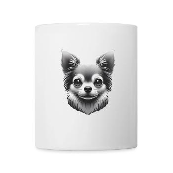 Chihuahua Grayscale Art TShirt Design - Mug - white - Front