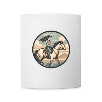 Badge graphique d’équitation vintage - Mug blanc - blanc - Devant