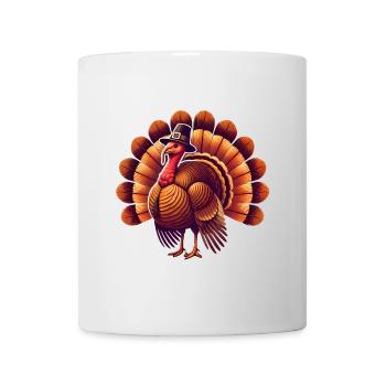Dinde de Thanksgiving avec chapeau de pèlerinThanksgiving - Mug blanc - blanc - Devant