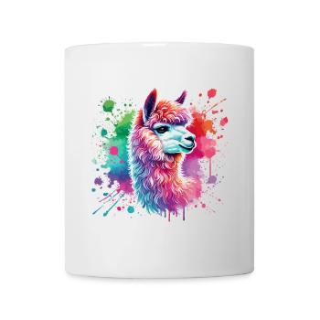 Lama, Alpaka Aquarell - Tasse - Weiß - Vorne