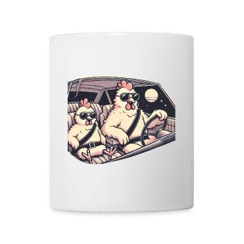 Cool poulets Road Trip Illustration - Mug blanc - blanc - Devant