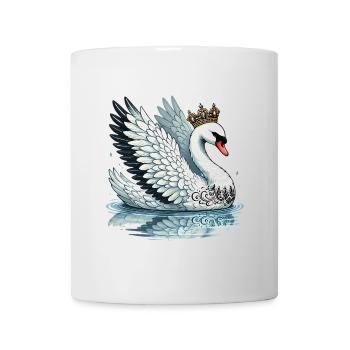 Regal Swan with Crown Illustration - Mug - white - Front