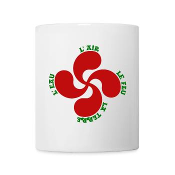 Lauburu rouge - croix basque et signification - Mug blanc - blanc - Devant