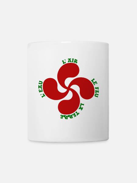 Lauburu rouge - croix basque et signification - Mug blanc - blanc