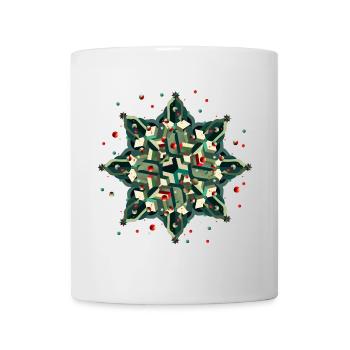 grand poinsettia de style géométrique - Mug blanc - blanc - Devant