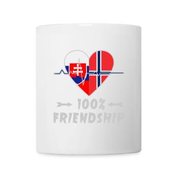 Slowakei und Norwegen 100% Freundschaft - Tasse - Weiß - Vorne