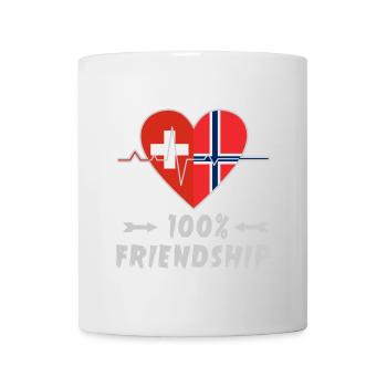 Switzerland and Norway 100% friendship - Mug - white - Front