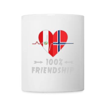 100 % amitié entre le Pérou et la Norvège - Mug blanc - blanc - Devant