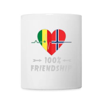 100 % amitié entre le Sénégal et la Norvège - Mug blanc - blanc - Devant