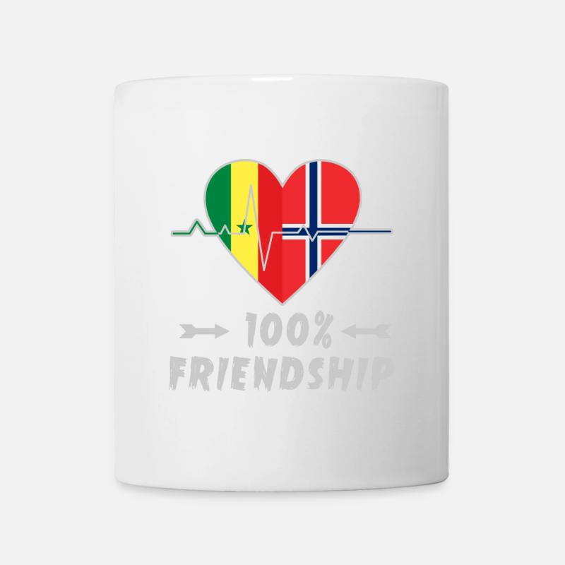100 % amitié entre le Sénégal et la Norvège - Mug blanc - blanc