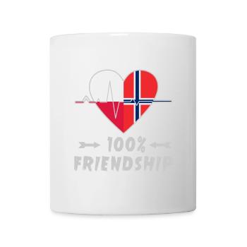 Polen und Norwegen 100% Freundschaft - Tasse - Weiß - Vorne