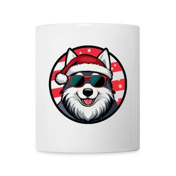 Husky chien Noël cool - Mug blanc - blanc - Devant